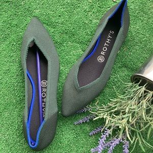 Rothys emerald green flats